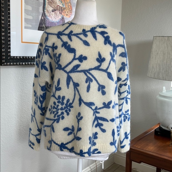 Sezane Blue and White Ivory Sweater XS - Picture 2 of 5